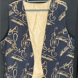 Vintage Musical Note Patterned Vest
